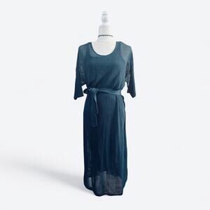 Uniqlo x Lemaire Belted Mesh Midi Dress Deep Forest Small